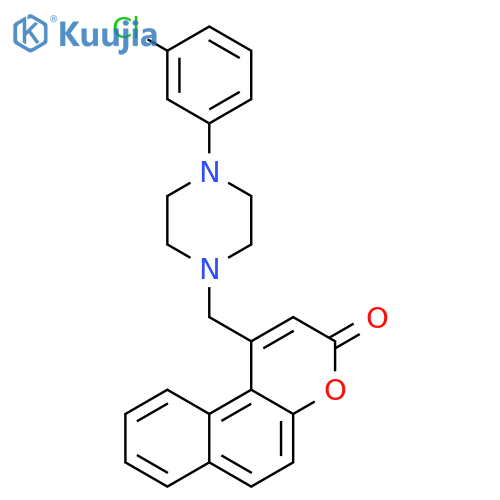 1-{4-(3-chlorophenyl)piperazin-1-ylmethyl}-3H-benzofchromen-3-one structure