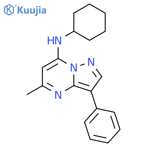 N-cyclohexyl-5-methyl-3-phenylpyrazolo1,5-apyrimidin-7-amine structure