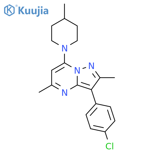 1-3-(4-chlorophenyl)-2,5-dimethylpyrazolo1,5-apyrimidin-7-yl-4-methylpiperidine structure
