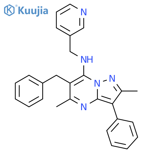6-benzyl-2,5-dimethyl-3-phenyl-N-(pyridin-3-yl)methylpyrazolo1,5-apyrimidin-7-amine structure
