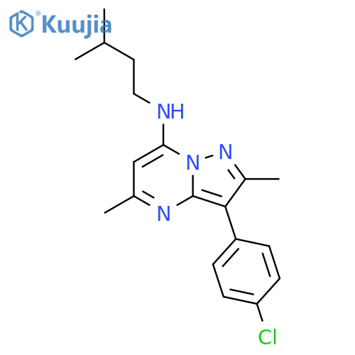 3-(4-chlorophenyl)-2,5-dimethyl-N-(3-methylbutyl)pyrazolo1,5-apyrimidin-7-amine structure