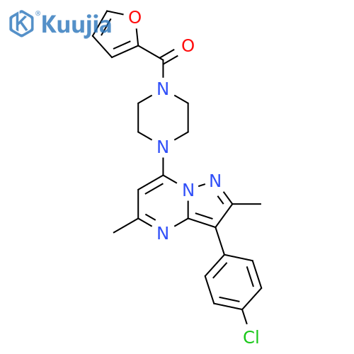 1-3-(4-chlorophenyl)-2,5-dimethylpyrazolo1,5-apyrimidin-7-yl-4-(furan-2-carbonyl)piperazine structure