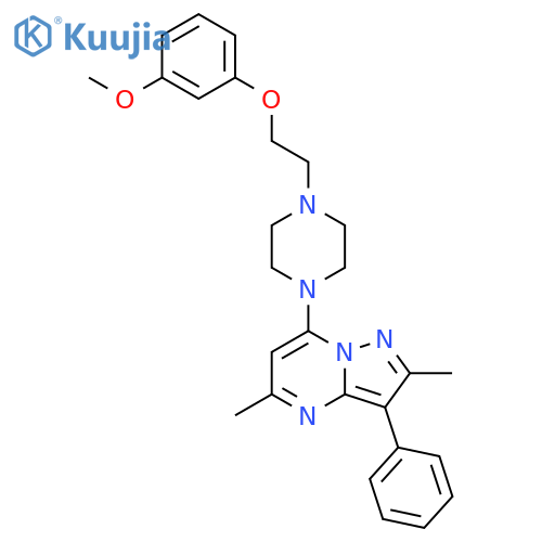 1-{2,5-dimethyl-3-phenylpyrazolo1,5-apyrimidin-7-yl}-4-2-(3-methoxyphenoxy)ethylpiperazine structure
