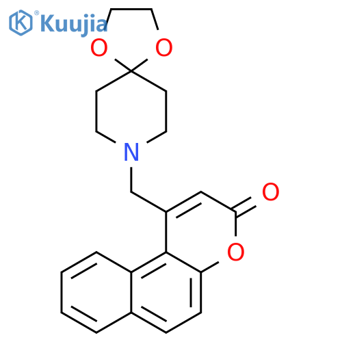 1-({1,4-dioxa-8-azaspiro4.5decan-8-yl}methyl)-3H-benzofchromen-3-one structure