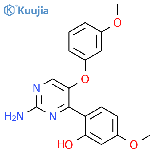2-2-amino-5-(3-methoxyphenoxy)pyrimidin-4-yl-5-methoxyphenol structure
