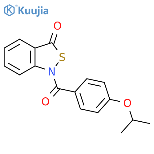 1-4-(propan-2-yloxy)benzoyl-1,3-dihydro-2,1-benzothiazol-3-one structure