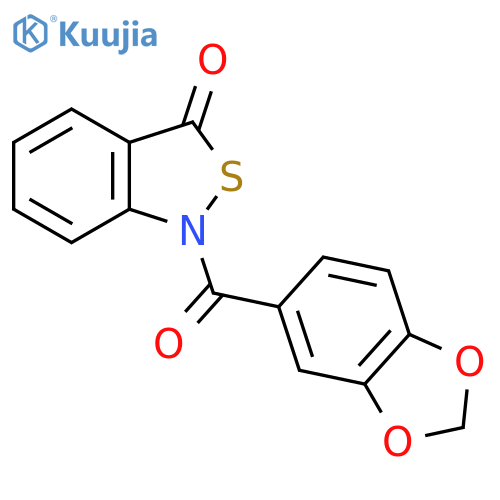 1-(2H-1,3-benzodioxole-5-carbonyl)-1,3-dihydro-2,1-benzothiazol-3-one structure