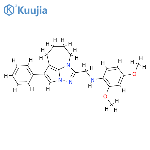2,4-dimethoxy-N-({6-phenyl-1,3,4-triazatricyclo5.4.1.0^{4,12}dodeca-2,5,7(12)-trien-2-yl}methyl)aniline structure