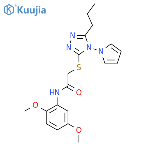 N-(2,5-dimethoxyphenyl)-2-{5-propyl-4-(1H-pyrrol-1-yl)-4H-1,2,4-triazol-3-ylsulfanyl}acetamide structure