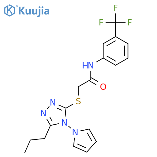2-{5-propyl-4-(1H-pyrrol-1-yl)-4H-1,2,4-triazol-3-ylsulfanyl}-N-3-(trifluoromethyl)phenylacetamide structure