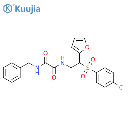 N'-benzyl-N-2-(4-chlorobenzenesulfonyl)-2-(furan-2-yl)ethylethanediamide structure
