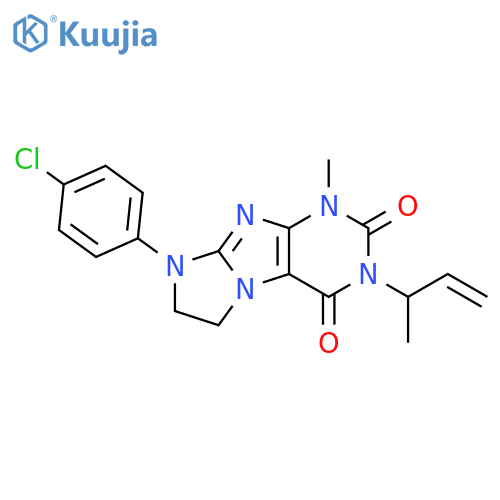 3-(but-3-en-2-yl)-8-(4-chlorophenyl)-1-methyl-1H,2H,3H,4H,6H,7H,8H-imidazo1,2-gpurine-2,4-dione structure