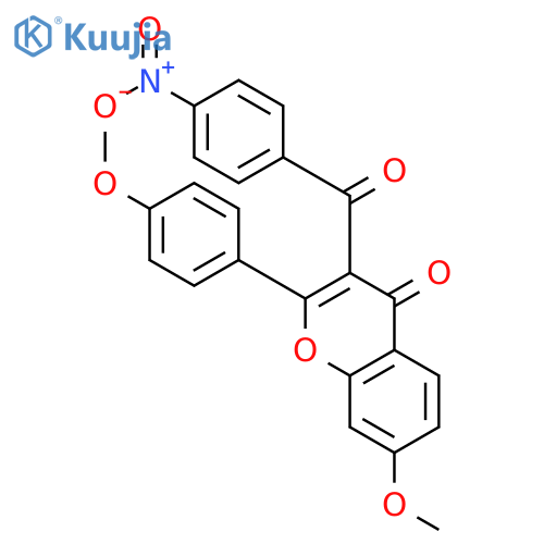 4H-1-Benzopyran-4-one,7-methoxy-2-(4-methoxyphenyl)-3-(4-nitrobenzoyl)- structure