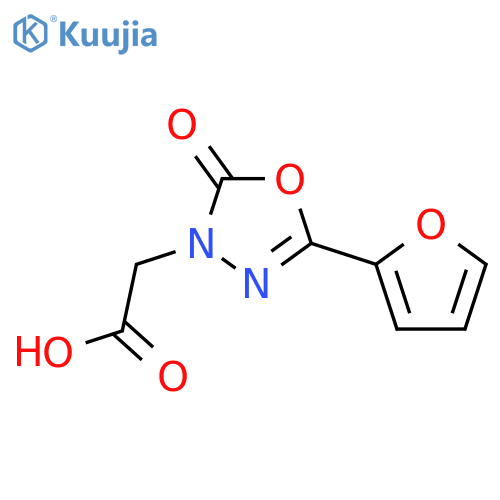 2-5-(furan-2-yl)-2-oxo-2,3-dihydro-1,3,4-oxadiazol-3-ylacetic acid structure
