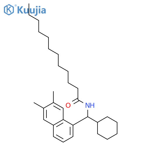 Dodecanamide, N-[cyclohexyl(6,7-dimethyl-1-naphthalenyl)methyl]-, (+)- structure