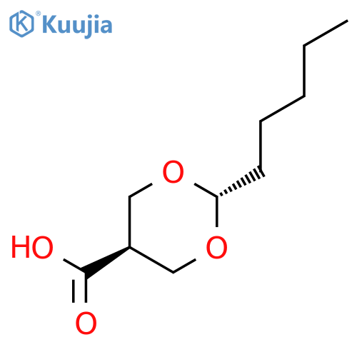 1,3-Dioxane-5-carboxylic acid, 2-pentyl-, trans- structure