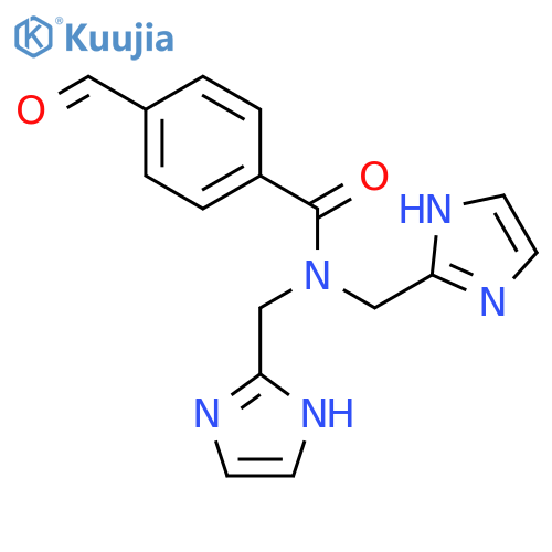 Benzamide, 4-formyl-N,N-bis(1H-imidazol-2-ylmethyl)- structure