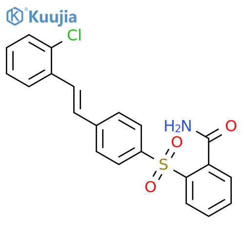 Benzamide, 2-[[4-[(1E)-2-(2-chlorophenyl)ethenyl]phenyl]sulfonyl]- structure