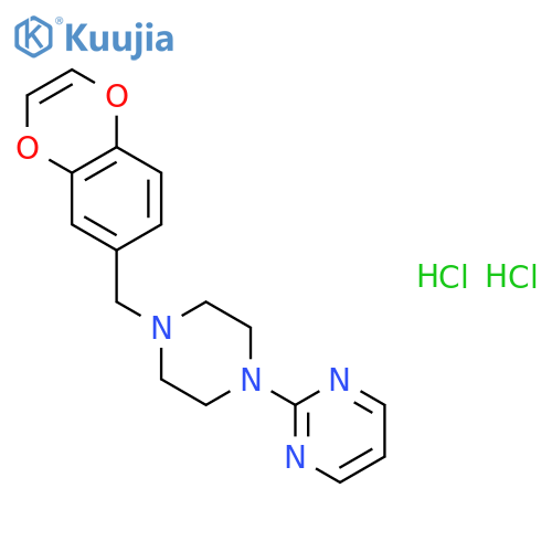 Pyrimidine,2-[4-(1,4-benzodioxin-6-ylmethyl)-1-piperazinyl]-, hydrochloride (1:2) structure