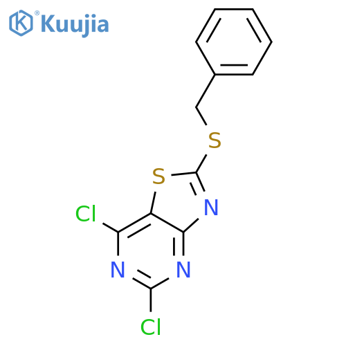 THIAZOLO[4,5-D]PYRIMIDINE, 5,7-DICHLORO-2-[(PHENYLMETHYL)THIO]- structure