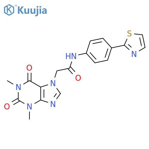 2-(1,3-dimethyl-2,6-dioxo-2,3,6,7-tetrahydro-1H-purin-7-yl)-N-[4-(1,3-thiazol-2-yl)phenyl]acetamide structure