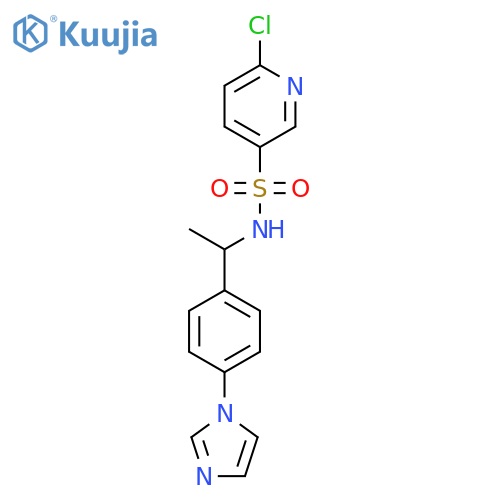 6-chloro-N-{1-[4-(1H-imidazol-1-yl)phenyl]ethyl}pyridine-3-sulfonamide structure