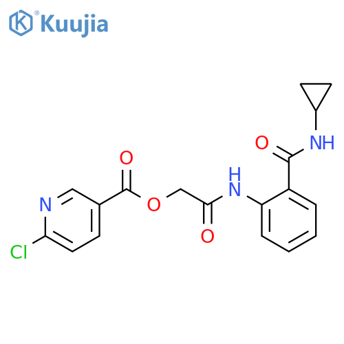 2-[[2-[(Cyclopropylamino)carbonyl]phenyl]amino]-2-oxoethyl 6-chloro-3-pyridinecarboxylate structure