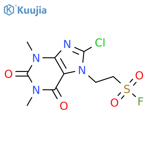 2-(8-chloro-1,3-dimethyl-2,6-dioxo-2,3,6,7-tetrahydro-1H-purin-7-yl)ethane-1-sulfonyl fluoride structure