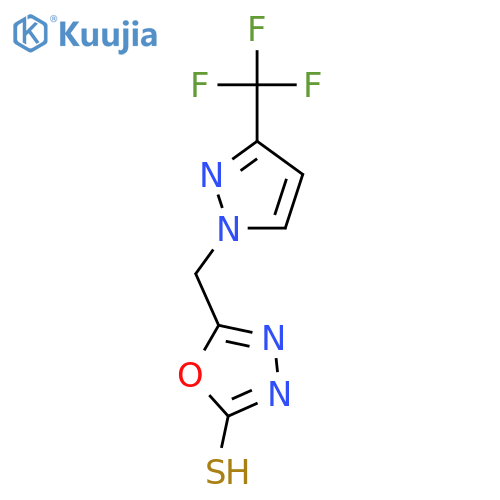 5-{3-(trifluoromethyl)-1H-pyrazol-1-ylmethyl}-1,3,4-oxadiazole-2-thiol structure