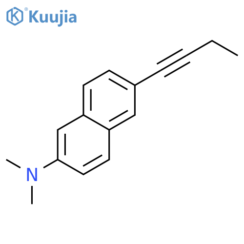 2-NAPHTHALENAMINE, 6-(1-BUTYNYL)-N,N-DIMETHYL- structure