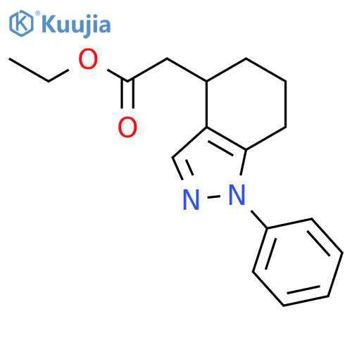 1H-INDAZOLE-4-ACETIC ACID, 4,5,6,7-TETRAHYDRO-1-PHENYL-, ETHYL ESTER structure