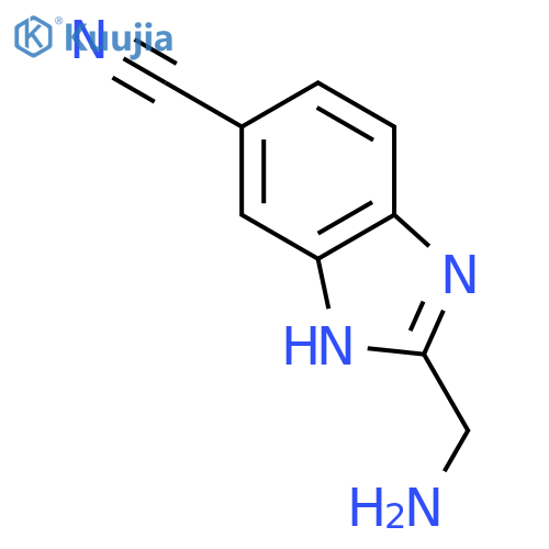 2-(aminomethyl)-3H-benzimidazole-5-carbonitrile structure