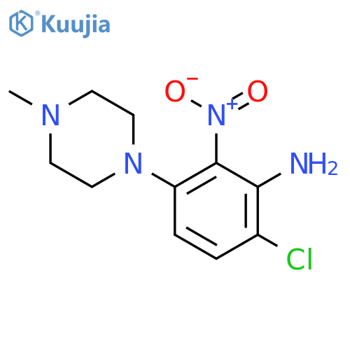 BENZENAMINE, 6-CHLORO-3-(4-METHYL-1-PIPERAZINYL)-2-NITRO- structure