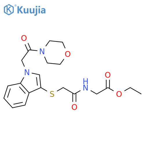ethyl 2-2-({1-2-(morpholin-4-yl)-2-oxoethyl-1H-indol-3-yl}sulfanyl)acetamidoacetate structure