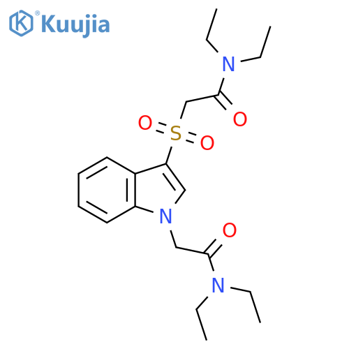 2-({1-(diethylcarbamoyl)methyl-1H-indol-3-yl}sulfonyl)-N,N-diethylacetamide structure