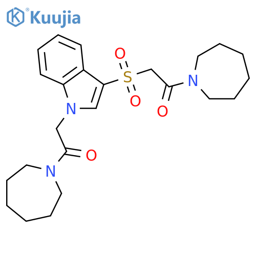 1-(azepan-1-yl)-2-({1-2-(azepan-1-yl)-2-oxoethyl-1H-indol-3-yl}sulfonyl)ethan-1-one structure