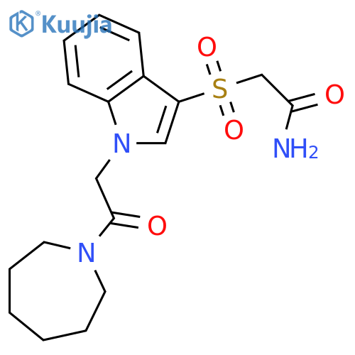 2-({1-2-(azepan-1-yl)-2-oxoethyl-1H-indol-3-yl}sulfonyl)acetamide structure