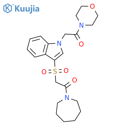 1-(azepan-1-yl)-2-({1-2-(morpholin-4-yl)-2-oxoethyl-1H-indol-3-yl}sulfonyl)ethan-1-one structure
