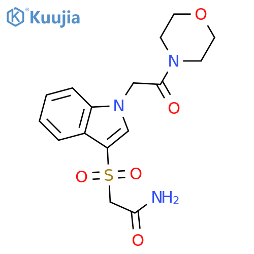 2-({1-2-(morpholin-4-yl)-2-oxoethyl-1H-indol-3-yl}sulfonyl)acetamide structure