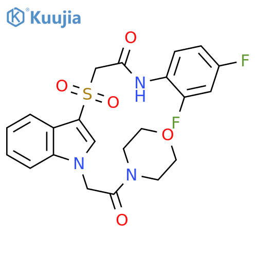 N-(2,4-difluorophenyl)-2-({1-2-(morpholin-4-yl)-2-oxoethyl-1H-indol-3-yl}sulfonyl)acetamide structure