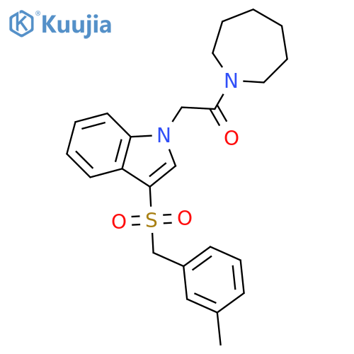 1-(azepan-1-yl)-2-{3-(3-methylphenyl)methanesulfonyl-1H-indol-1-yl}ethan-1-one structure