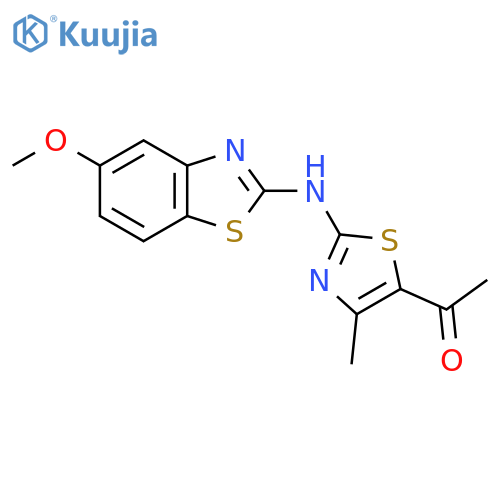 1-{2-(5-methoxy-1,3-benzothiazol-2-yl)amino-4-methyl-1,3-thiazol-5-yl}ethan-1-one structure