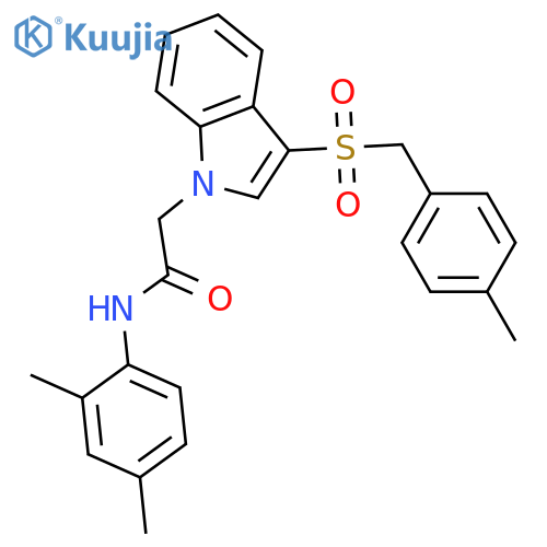 N-(2,4-dimethylphenyl)-2-{3-(4-methylphenyl)methanesulfonyl-1H-indol-1-yl}acetamide structure