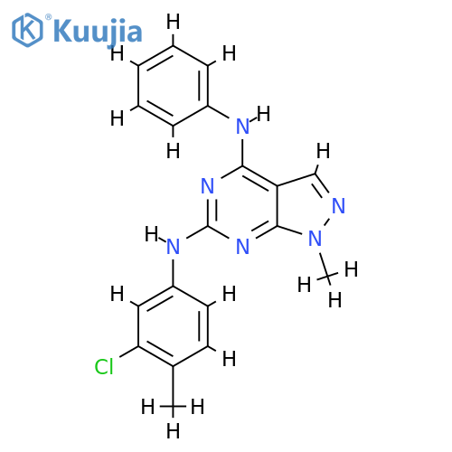 N6-(3-chloro-4-methylphenyl)-1-methyl-N4-phenyl-1H-pyrazolo3,4-dpyrimidine-4,6-diamine structure