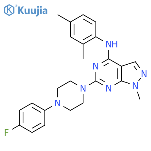 N-(2,4-dimethylphenyl)-6-4-(4-fluorophenyl)piperazin-1-yl-1-methyl-1H-pyrazolo3,4-dpyrimidin-4-amine structure