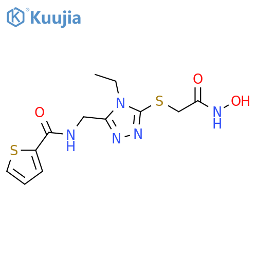 N-(4-ethyl-5-{(hydroxycarbamoyl)methylsulfanyl}-4H-1,2,4-triazol-3-yl)methylthiophene-2-carboxamide structure