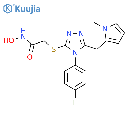 2-{4-(4-fluorophenyl)-5-(1-methyl-1H-pyrrol-2-yl)methyl-4H-1,2,4-triazol-3-ylsulfanyl}-N-hydroxyacetamide structure