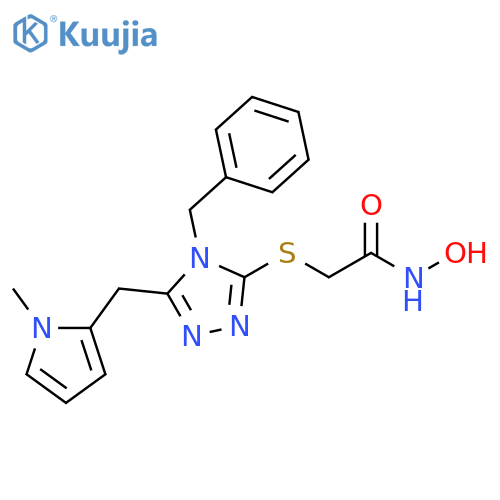 2-({4-benzyl-5-(1-methyl-1H-pyrrol-2-yl)methyl-4H-1,2,4-triazol-3-yl}sulfanyl)-N-hydroxyacetamide structure