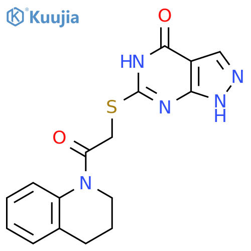 6-{2-oxo-2-(1,2,3,4-tetrahydroquinolin-1-yl)ethylsulfanyl}-1H,4H,5H-pyrazolo3,4-dpyrimidin-4-one structure