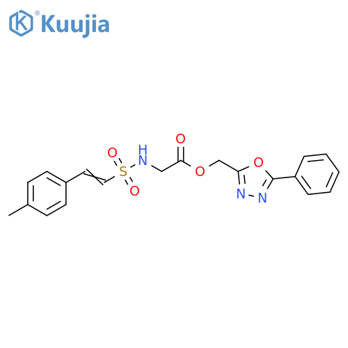 N-[[2-(4-Methylphenyl)ethenyl]sulfonyl]glycine (5-phenyl-1,3,4-oxadiazol-2-yl)methyl ester structure